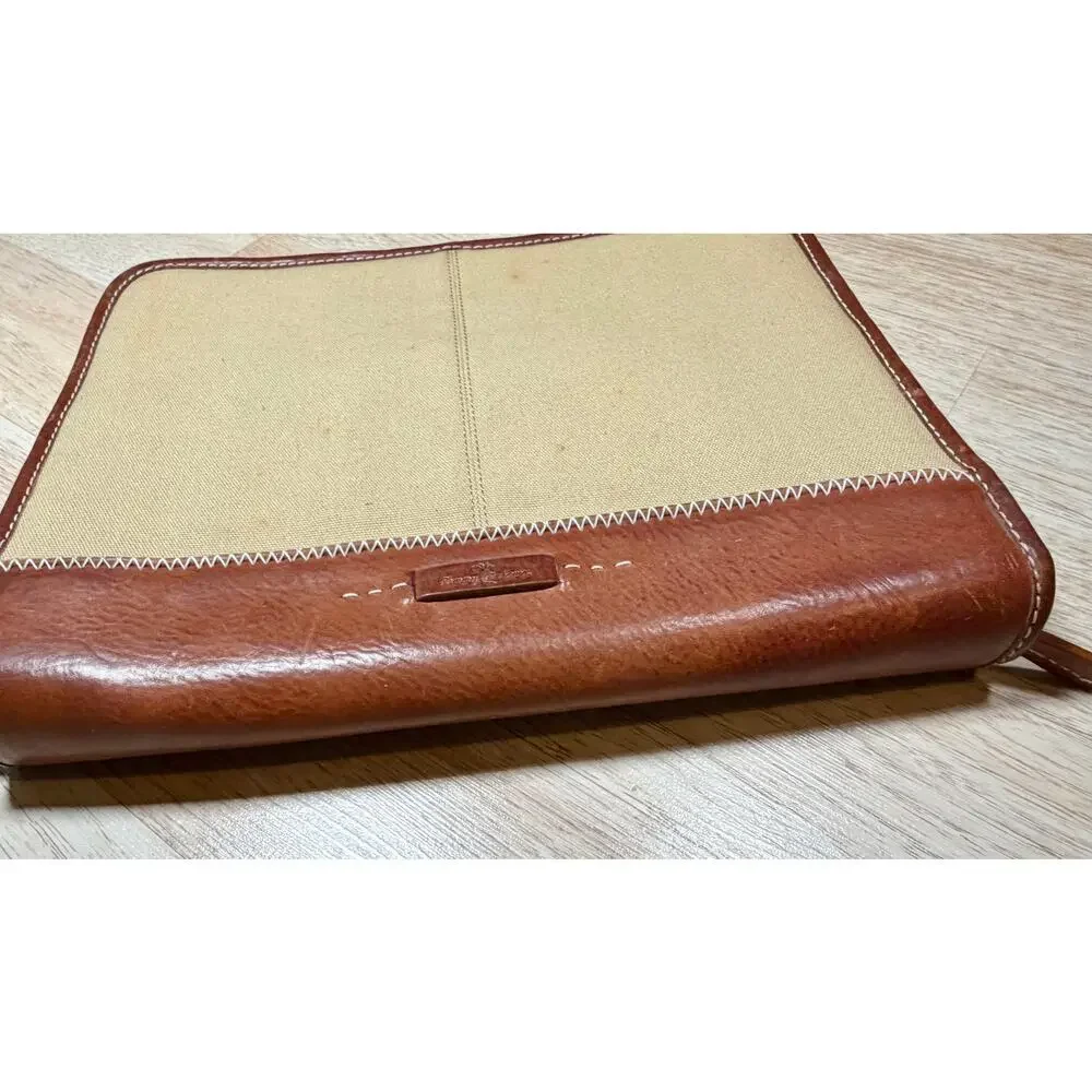 Vintage Tommy Bahama Leather/Canvas Portfolio Brief Folder